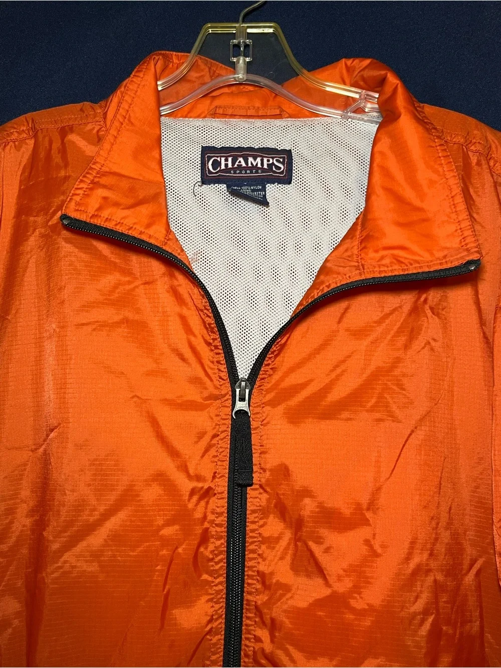 Authentic Y2K Champs Men's Orange Lightweight Windbreaker Jacket/pant set